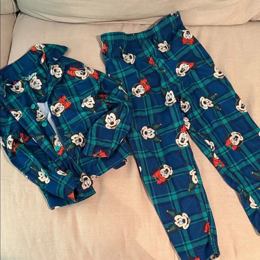 Kids Disney Mickey Mouse Minnie Mouse Christmas Pajama Set